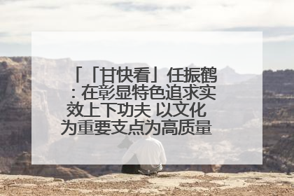「甘快看」任振鹤：在彰显特色追求实效上下功夫 以文化为重要支点为高质量发展增添动能