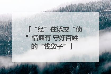 “经”住诱惑“侦”惜拥有 守好百姓的“钱袋子”