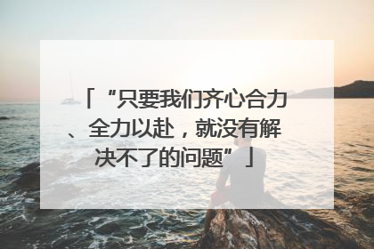 “只要我们齐心合力、全力以赴，就没有解决不了的问题”