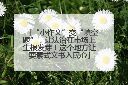 “小作文”变“填空题”，让法治在市场上生根发芽！这个地方让要素式文书入民心