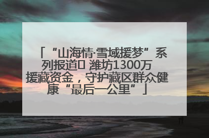 “山海情·雪域援梦”系列报道⑪ 潍坊1300万援藏资金，守护藏区群众健康“最后一公里”