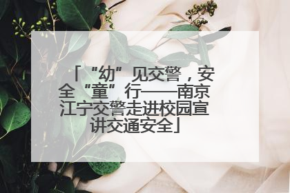 “幼”见交警，安全“童”行——南京江宁交警走进校园宣讲交通安全