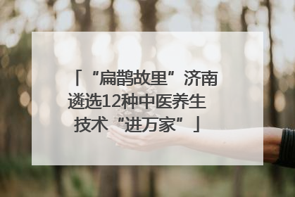 “扁鹊故里”济南遴选12种中医养生技术“进万家”