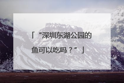 “深圳东湖公园的鱼可以吃吗？”