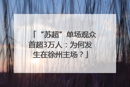 “苏超”单场观众首超3万人：为何发生在徐州主场？