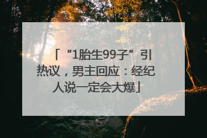 “1胎生99子”引热议，男主回应：经纪人说一定会大爆