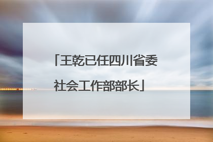 王乾已任四川省委社会工作部部长