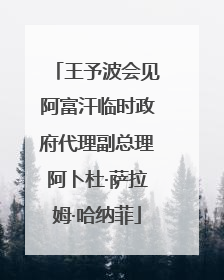 王予波会见阿富汗临时政府代理副总理阿卜杜·萨拉姆·哈纳菲