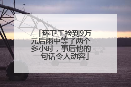 环卫工捡到9万元后雨中等了两个多小时，事后他的一句话令人动容