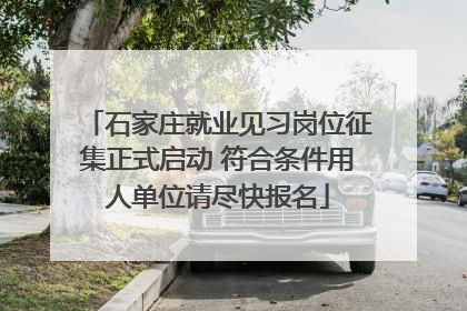 石家庄就业见习岗位征集正式启动 符合条件用人单位请尽快报名