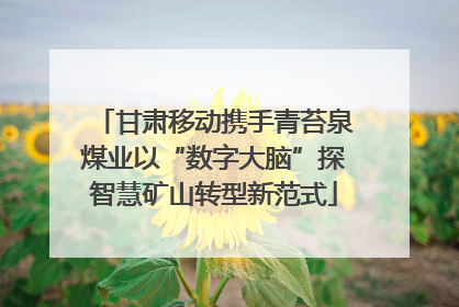 甘肃移动携手青苔泉煤业以“数字大脑”探智慧矿山转型新范式