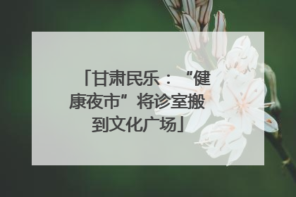 甘肃民乐：“健康夜市”将诊室搬到文化广场