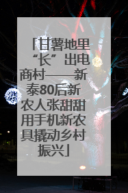 甘薯地里“长”出电商村——新泰80后新农人张甜甜用手机新农具撬动乡村振兴