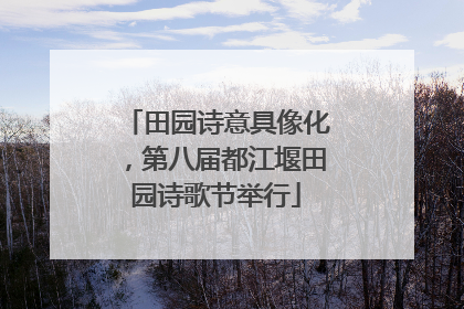 田园诗意具像化，第八届都江堰田园诗歌节举行