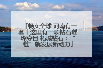 畅卖全球 河南有一套丨这里有一颗钻石璀璨夺目 柘城钻石：“链”就发展新动力