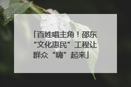 百姓唱主角！邵东“文化惠民”工程让群众“嗨”起来