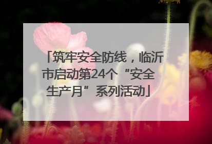 筑牢安全防线，临沂市启动第24个“安全生产月”系列活动
