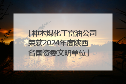神木煤化工富油公司荣获2024年度陕西省国资委文明单位