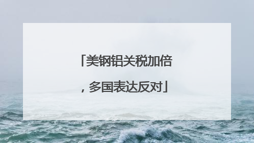 美钢铝关税加倍，多国表达反对