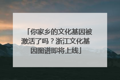 你家乡的文化基因被激活了吗？浙江文化基因图谱即将上线