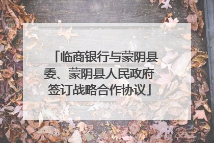 临商银行与蒙阴县委、蒙阴县人民政府签订战略合作协议