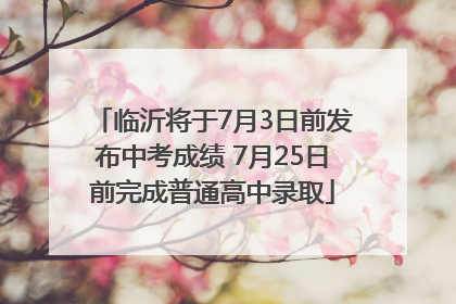 临沂将于7月3日前发布中考成绩 7月25日前完成普通高中录取