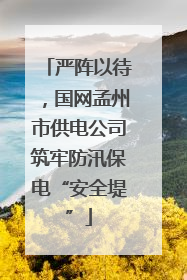 严阵以待，国网孟州市供电公司筑牢防汛保电“安全堤”