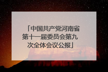 中国共产党河南省第十一届委员会第九次全体会议公报