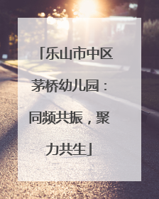 乐山市中区茅桥幼儿园：同频共振，聚力共生