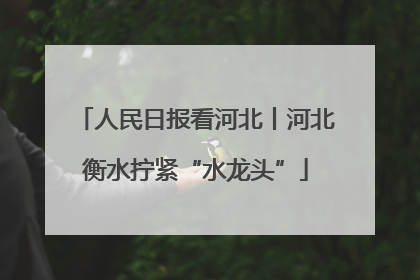 人民日报看河北丨河北衡水拧紧“水龙头”