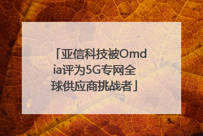 亚信科技被Omdia评为5G专网全球供应商挑战者