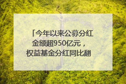 今年以来公募分红金额超950亿元，权益基金分红同比翻倍｜招财猫