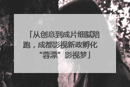 从创意到成片细腻陪跑，成都影视新政孵化“蓉漂”影视梦