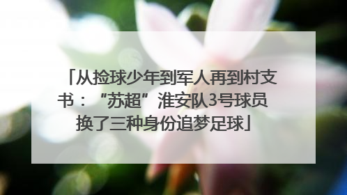 从捡球少年到军人再到村支书：“苏超”淮安队3号球员换了三种身份追梦足球