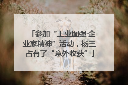 参加“工业图强·企业家精神”活动，杨三占有了“意外收获”