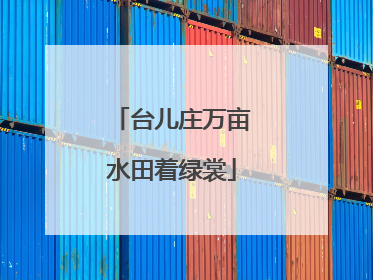 台儿庄万亩水田着绿裳