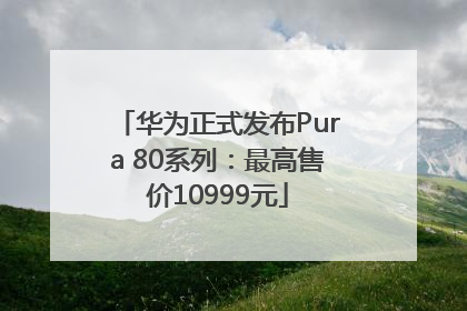 华为正式发布Pura 80系列：最高售价10999元