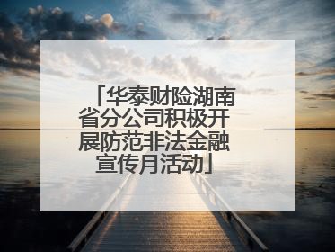 华泰财险湖南省分公司积极开展防范非法金融宣传月活动