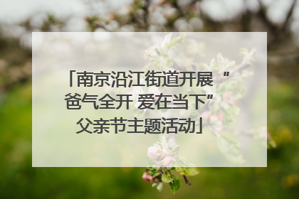 南京沿江街道开展“爸气全开 爱在当下”父亲节主题活动