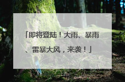 即将登陆！大雨、暴雨、雷暴大风，来袭！