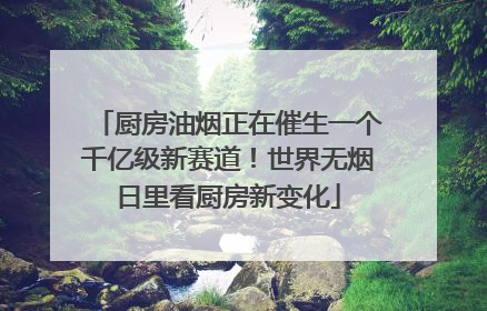 厨房油烟正在催生一个千亿级新赛道！世界无烟日里看厨房新变化