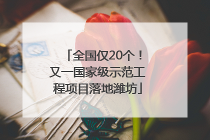 全国仅20个！又一国家级示范工程项目落地潍坊