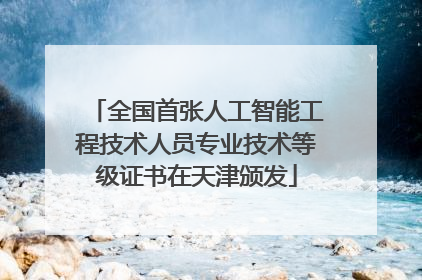 全国首张人工智能工程技术人员专业技术等级证书在天津颁发