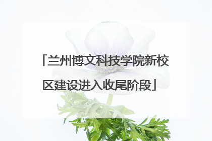 兰州博文科技学院新校区建设进入收尾阶段