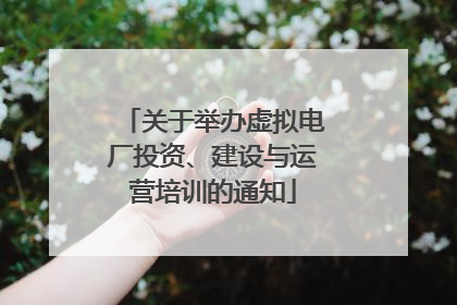 关于举办虚拟电厂投资、建设与运营培训的通知