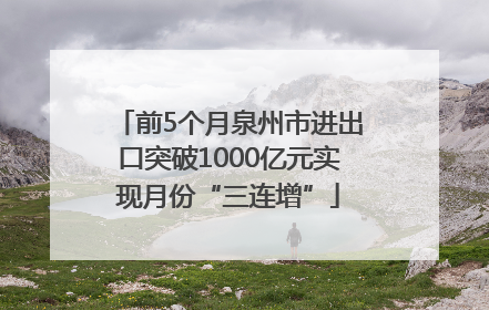 前5个月泉州市进出口突破1000亿元实现月份“三连增”