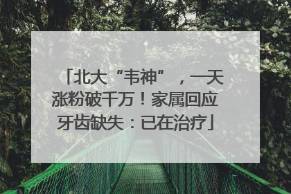 北大“韦神”，一天涨粉破千万！家属回应牙齿缺失：已在治疗