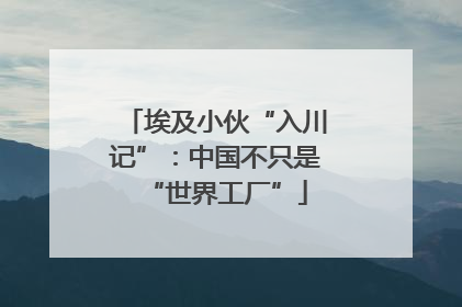 埃及小伙“入川记”：中国不只是“世界工厂”