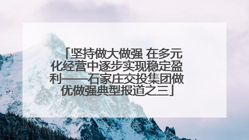 坚持做大做强 在多元化经营中逐步实现稳定盈利——石家庄交投集团做优做强典型报道之三