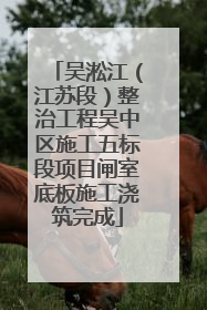 吴淞江（江苏段）整治工程吴中区施工五标段项目闸室底板施工浇筑完成